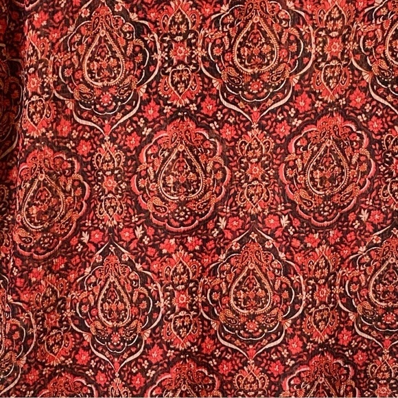 Lucky Brand Boho Paisley Semi Sheer Long Sleeve Blouse Small - Picture 5 of 7